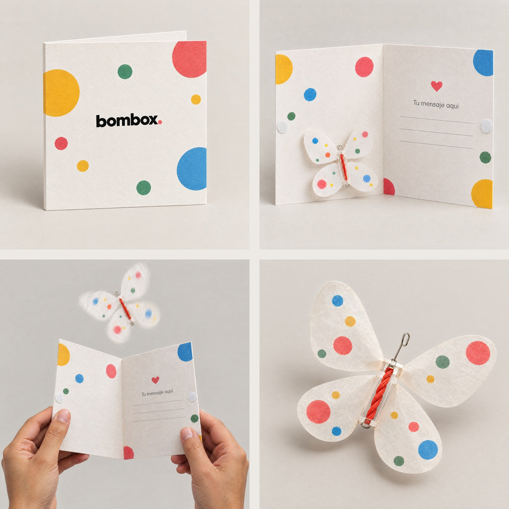 Butterfly Card: cerrada, abierta, mariposa y mensaje