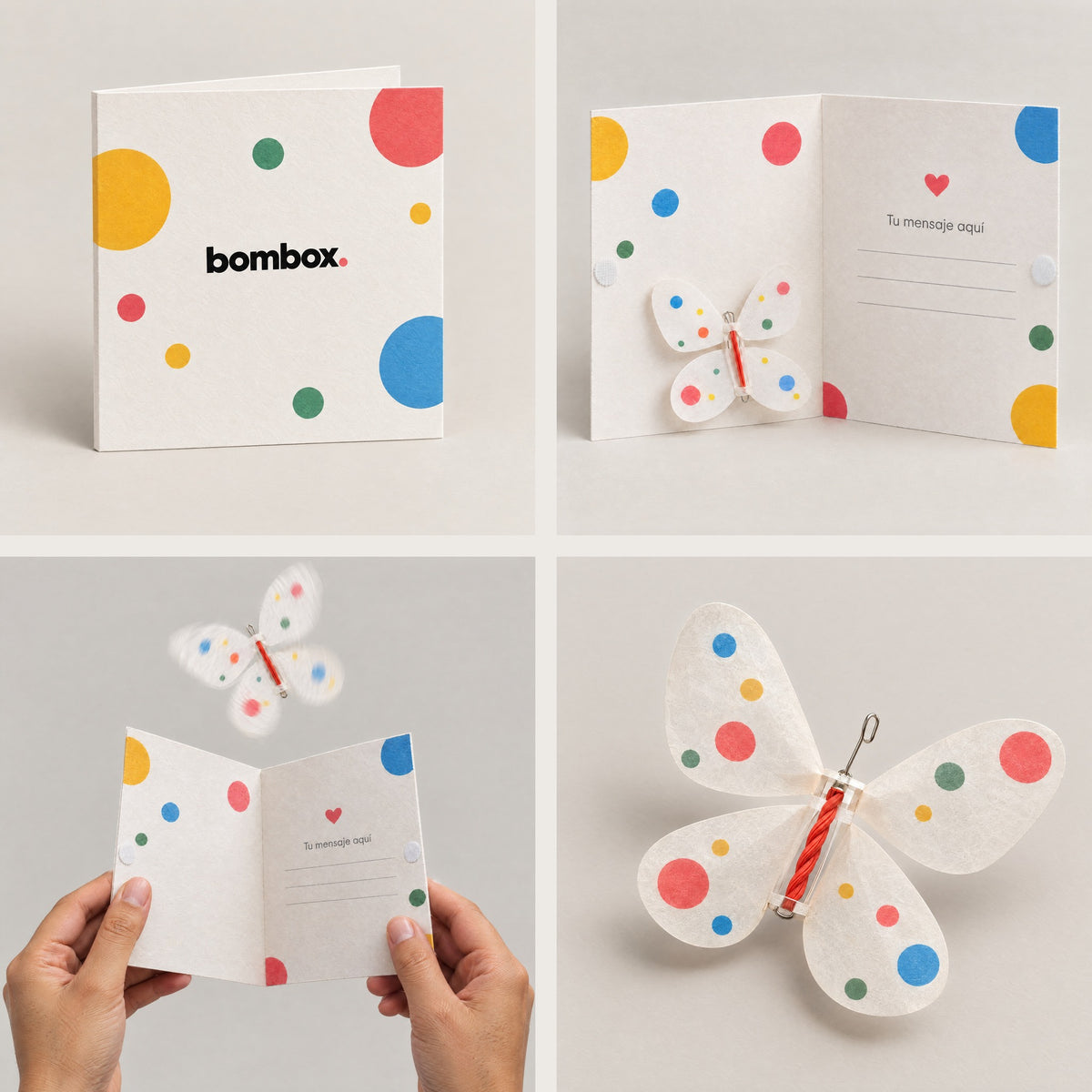 Butterfly Card: cerrada, abierta, mariposa y mensaje